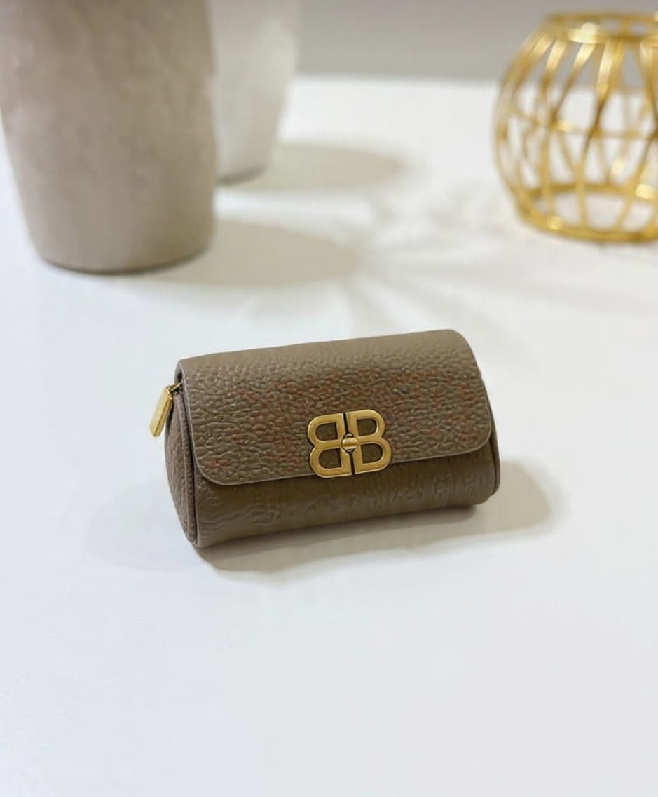 Premium  Leather Pouch – Taupe Brown