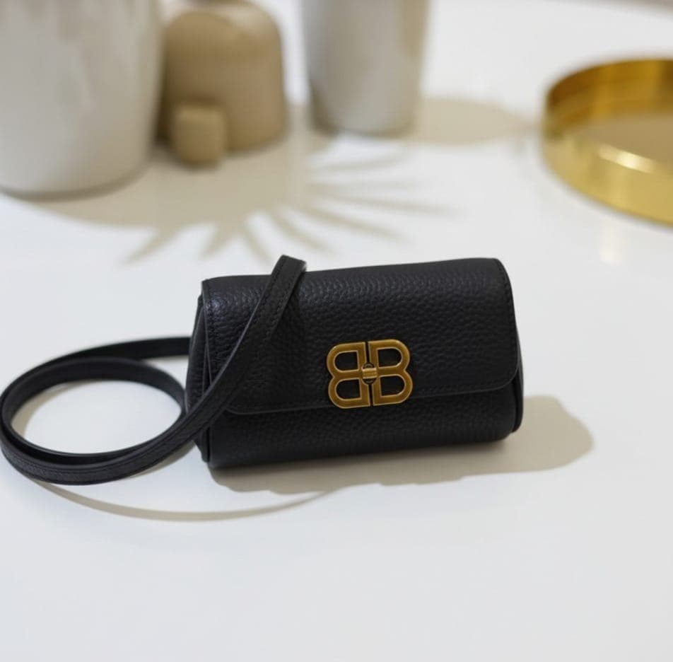 Premium Mini Leather bag – black